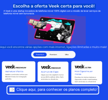 Focada em dados móveis e comunicação online, ela se destaca pela flexibilidade e preços competitivos. A contratação e gestão dos planos são feitas totalmente online, por meio de app ou site. A Veek atende principalmente ao público jovem e digital.
